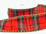 Red Plaid Wired Ribbon