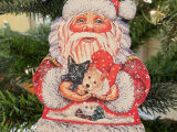 Santa Holding 2 Scottie Puppies Ornament