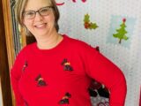 Red Sweater with Black Sequin Scotties