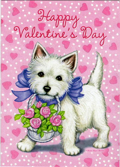 "Happy Valentine's Day" Westie Card