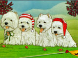 Four Westies on a Golf Course Card