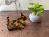 French Lacquer Scottie Hair Clip - Tortoise