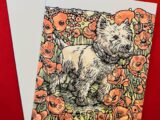 Westie and Poppies Card